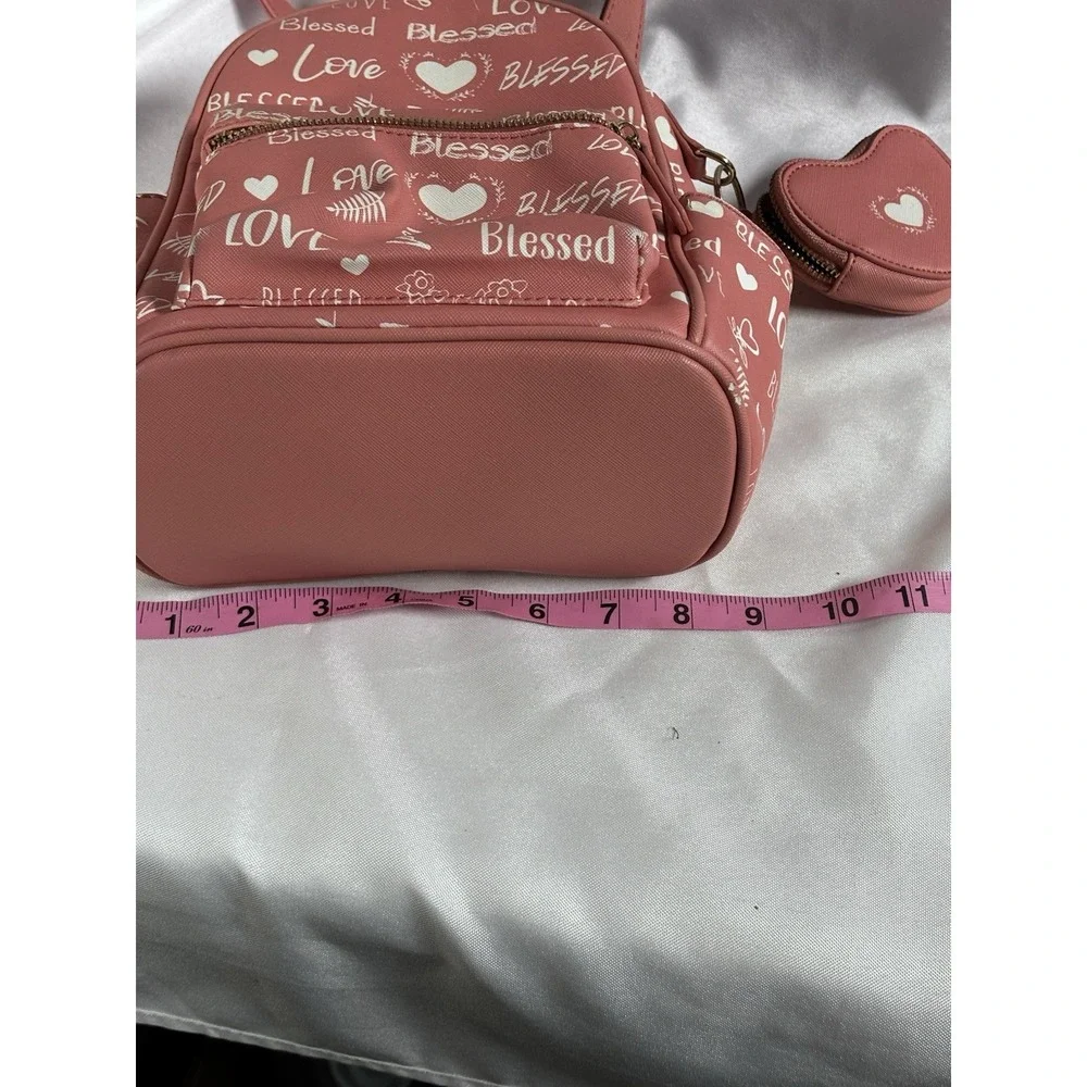 LD‎ Faux Leather Blessed Pink Back Pack Purse Bag